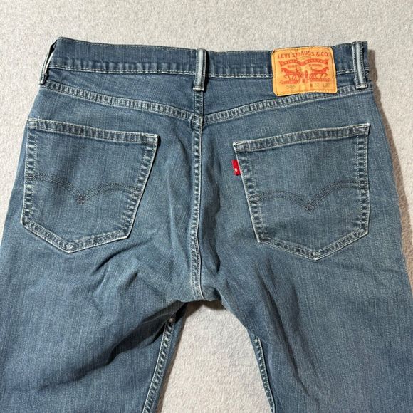 Levis Jeans Mens 505 32x32 Blue Denim Straight Workwear American Solid Mid Rise - Picture 11 of 12